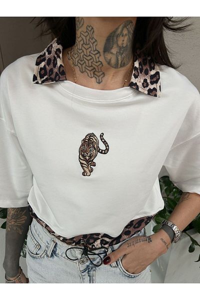 kef clothing T-Shirt Two Thread Leopard Tiger Pattern