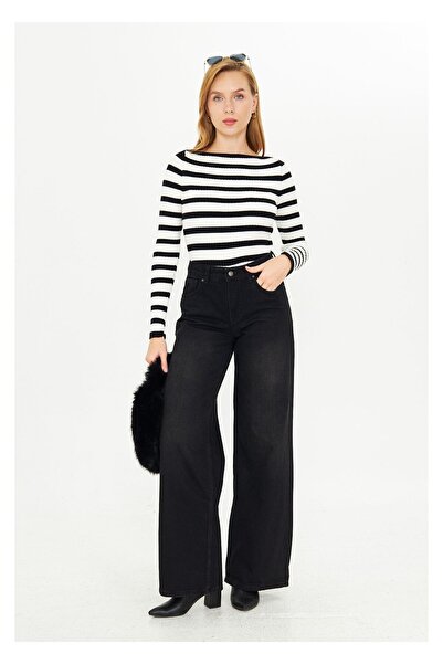 TIFFANY&TOMATO Yıkamalı Palazzo Jean Pantolon