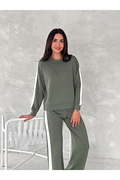 Lady Doll Σετ απλή φόρμα Modal Fabric με ρίγες στο πλάι με απαλή υφή