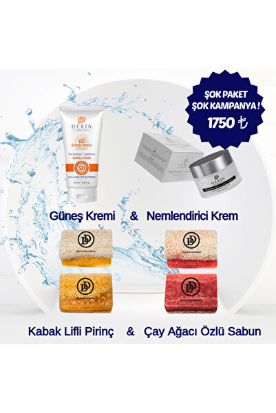 DERİN COSMETİCS Derin Cosmetics 4'lü Paket (Güneş Kremi, Nemlendirici Krem, P...