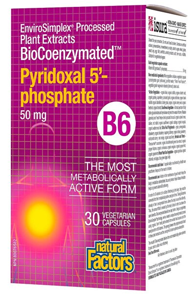 Natural Factors BioCoenzymated Pirodoxal 5'-Phosphate 50mg 30 VCaps