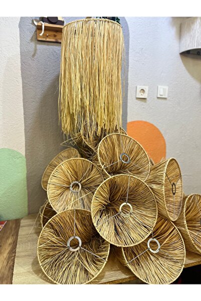 AY TASARIM MAKROME Rafya avize Tek kat saçaklı