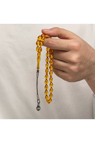 Gumush Silver Kazaz Tasseled Tight Amber Rosary