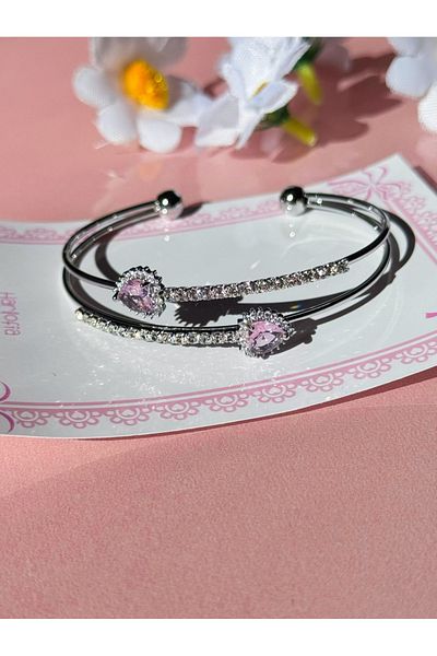 Harlofia Jewelry سوار حجر مسار المياه ذو القلب المزدوج