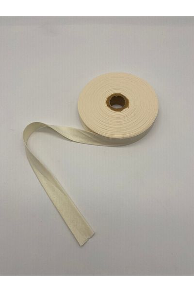Ak Tuhafiye 100% Cotton (Koton) Piping Cream 25 Meters Long - 2 cm Width - Bias Ply Cotton Piping 25 Meters No:2