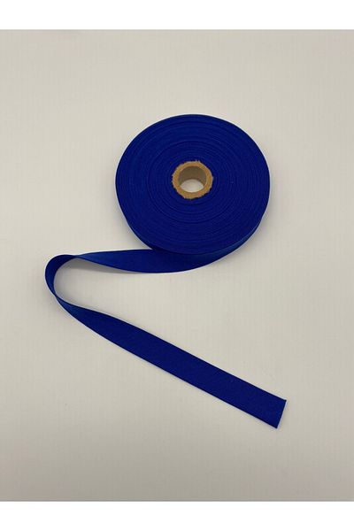Ak Tuhafiye 100% Βαμβάκι (Koton) Biye Saks Μπλε 25 μέτρα Μήκος-2 cm Πλάτος-Verev Πτυχωτό Biye No:23