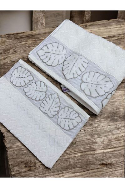 TUTUYA TEXTIL Καθημερινή βαμβακερή πετσέτα με μοτίβο με φύλλα Mother Daughter Dowry