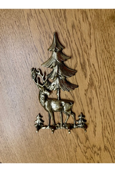 hediye ESTERHOMEDECOR Geyikli pirinç küçük anahtar askılığı 24*14cm