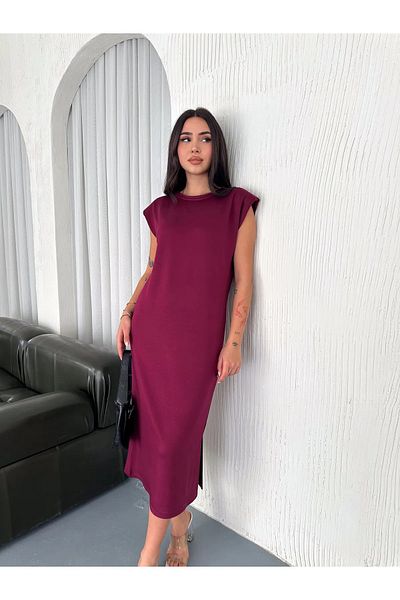 SEVOS Soft Texture Modal Fabric Padded Midi Dress