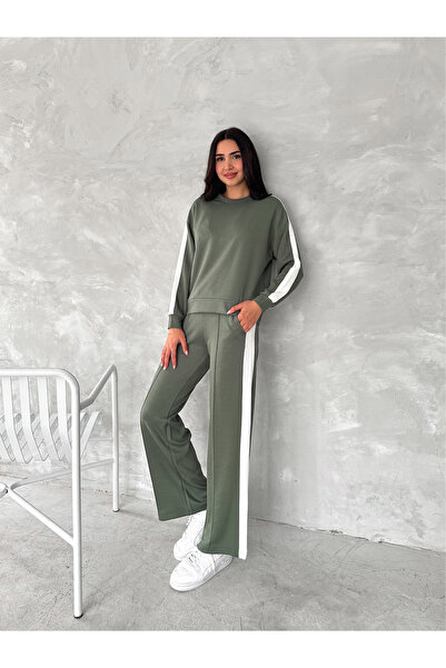 Lady Doll Σετ απλή φόρμα Modal Fabric με ρίγες στο πλάι με απαλή υφή