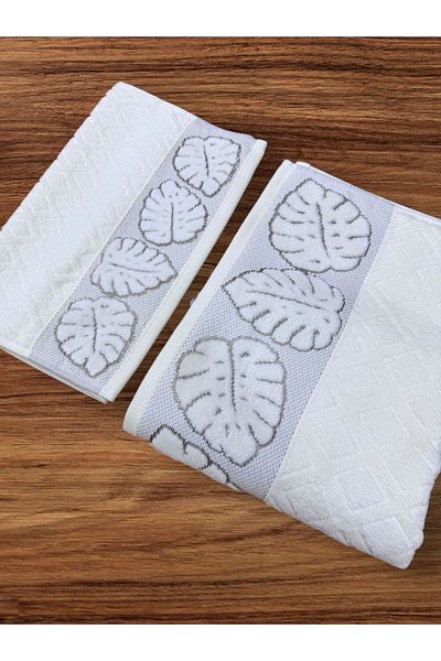 TUTUYA TEXTIL Καθημερινή βαμβακερή πετσέτα με μοτίβο με φύλλα Mother Daughter Dowry