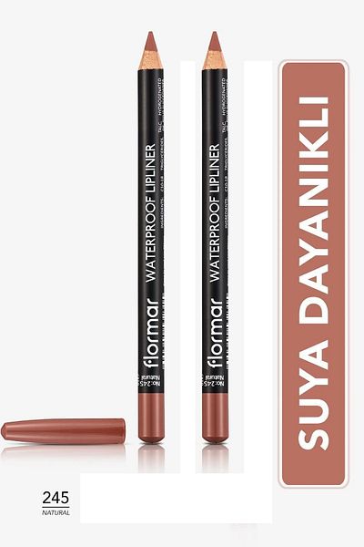 Flormar Waterproof Lip Liner (Natural Dark Brown) 2 Pieces -245 Natural X 2