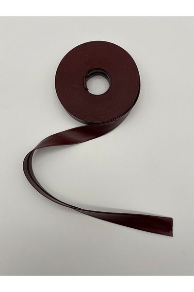 Ak Tuhafiye Leather Bias Burgundy 10 Meters Long - 2 cm Width - Bias Fold Leather Bias 10 Meters