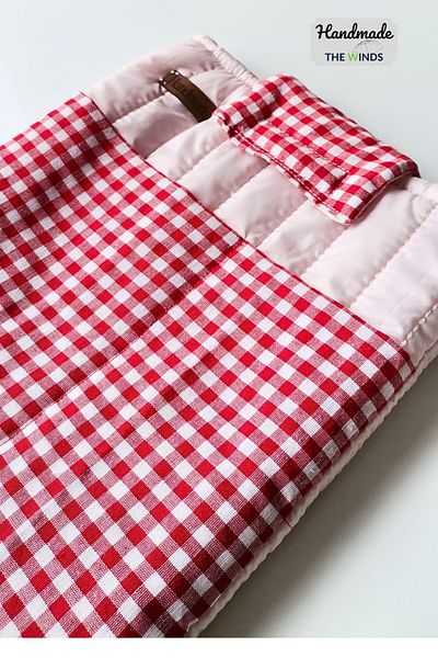 THE WINDS Book Case with Pockets, Book Bag Organizer Gift Gingham Multi-Purpose Bookshelf Handmade