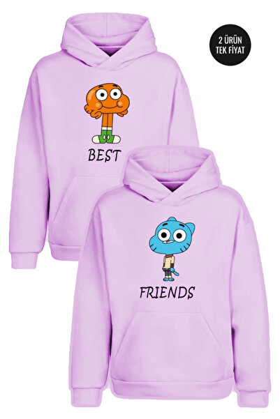 Reyondrop Най-добри приятели 2-компонентен комплект с бяла качулка