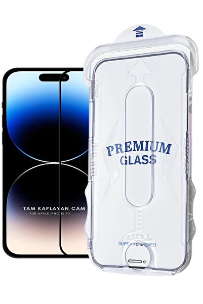 Evax (Magicbox Tam) iPhone 15 Compatible Easy Installation Apparatus Magic Box Full Covering Glass Screen Protector