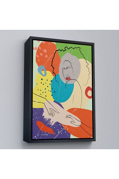 Harita Sepeti Pictură abstractă de femeie cu cadru auriu