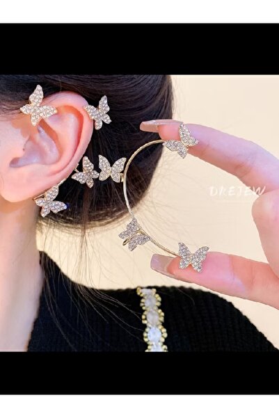 Shisa Jewel 1 adet Altin Parlayan Kelebek  Sol Kulak Manşetleri Kadınlar İçin...