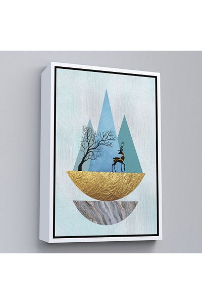 Harita Sepeti Pictură modernă abstractă de cerb cu cadru alb