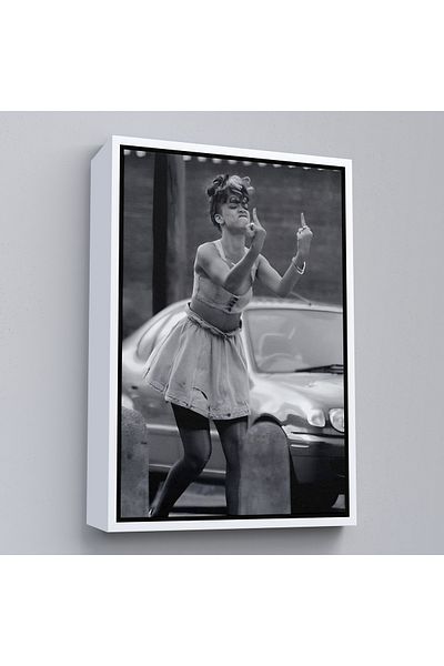Harita Sepeti White Framed Beyonce I Don'T Care Gesture Wall Painting