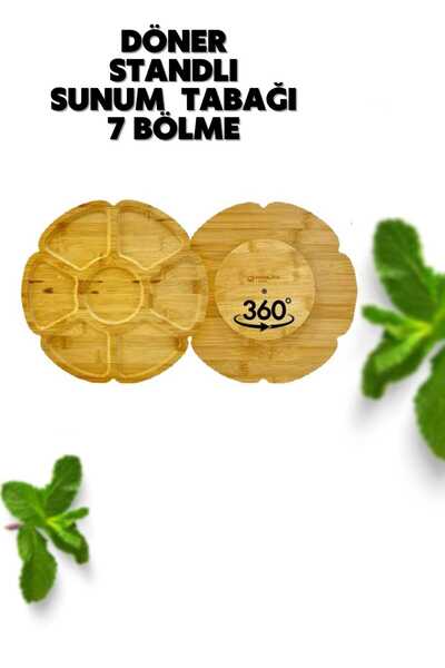 PABLITO HOME Bölmeli 360 Derece Dönerli Sunum Tabağı Kahvaltılık , Çerezlik, ...