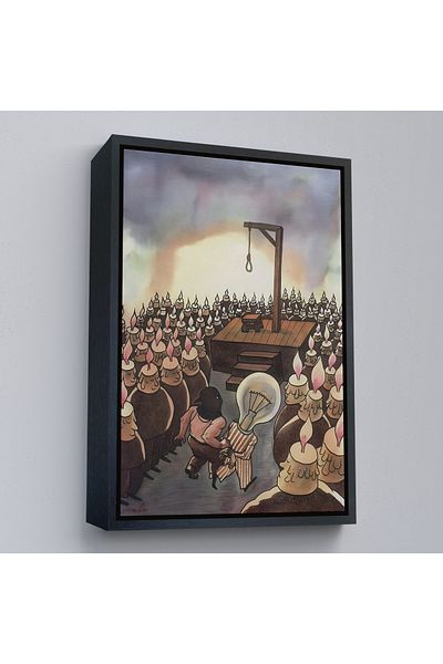 Harita Sepeti Cap în cadru de aur Capul unui lucru diferit care se îndepărtează Pictură surrealistă