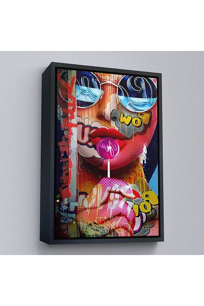 Harita Sepeti Pop Art Street Art Colorat Femei Decorativ Pictură murală cu cadru auriu