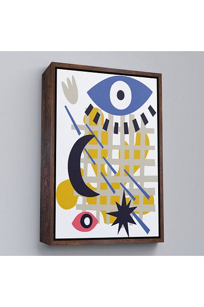 Harita Sepeti Tablou colorat abstract cu cadru alb