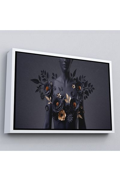 Harita Sepeti Pictură de perete decorativă pentru bust de femeie cu cadru alb