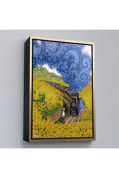 Harita Sepeti Pictură murală Colorat de Vincent van Gogh cu cadru auriu