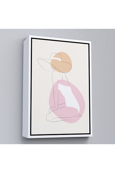 Harita Sepeti Pictură abstractă de femeie cu cadru alb