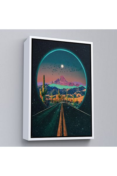 Harita Sepeti Pictură decorativă de perete surreală Colorado Road Scenery cu cadru alb