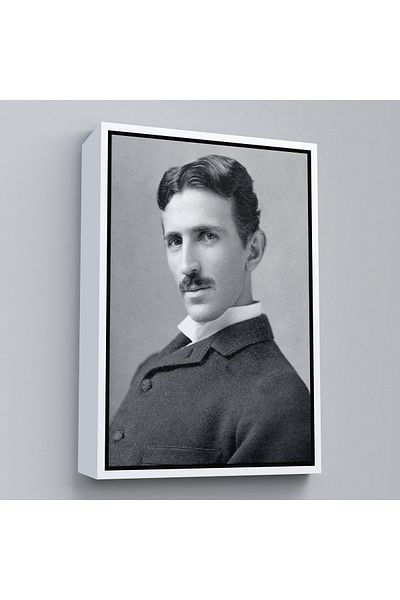 Harita Sepeti Διακοσμητικός πίνακας τοίχου Nikola Tesla με λευκό πλαίσιο