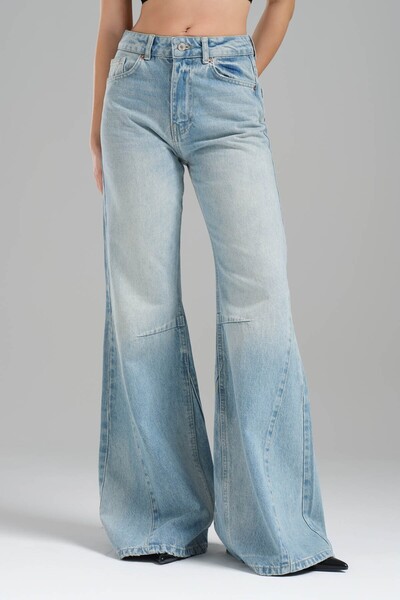 tw3 Blugi de damă, culoare largi, flare fit, 100% denim din bumbac