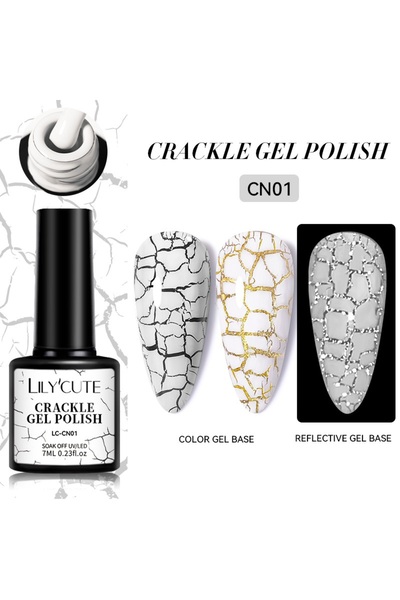 Born Pretty Lilycutte Crackle Kalıcı Oje Çatlayan Kalıcı Oje 7 ml BEYAZ