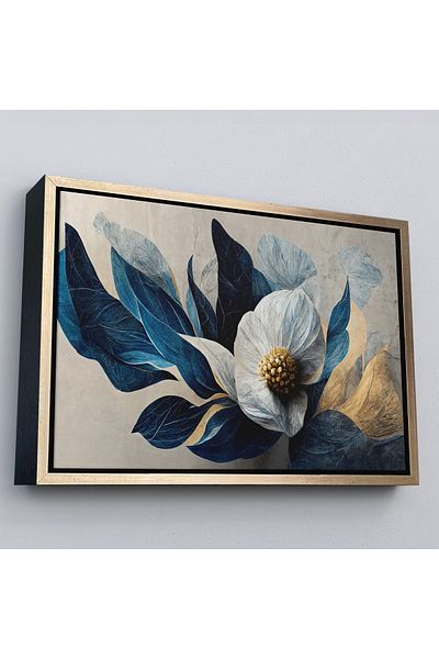 Harita Sepeti Pictură decorativă de perete cu flori cu cadru auriu