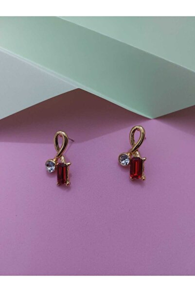 takıbahçesi Taşlı Şık Kırmızı - Yeşil Küpe