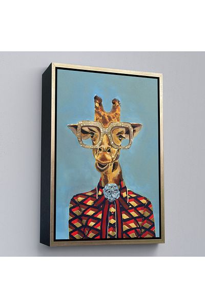 Harita Sepeti Pictură decorativă de perete Socialite Girafă cu cadru auriu