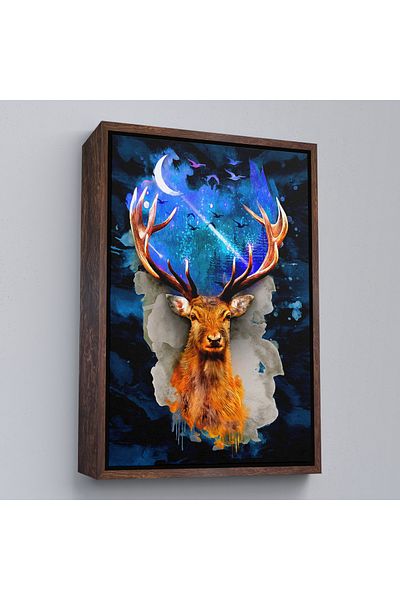 Harita Sepeti Galaxia cerbului cu cadru alb Pictură murală de artă modernă
