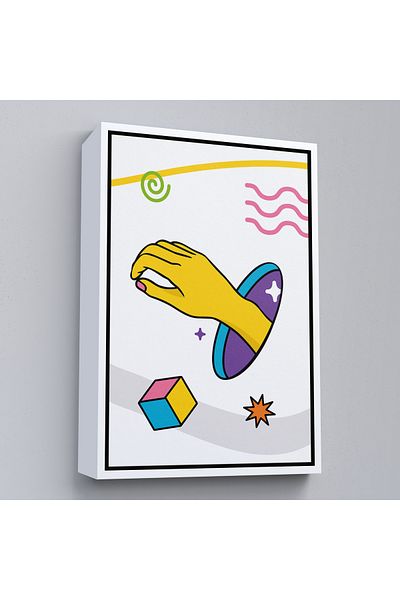 Harita Sepeti Pop Art Greek Statue Painting with White Frame
