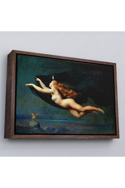 Harita Sepeti La Nuit de Auguste Raynaud Pictură pe pânză cu cadru alb, artă clasică