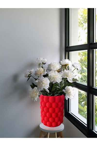 N NOXXO Nordic Decorative Bubble Vase Vegan Pla Red