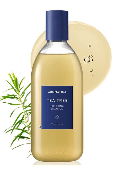 Aromatica Tea Tree Purifying Shampoo 13.53oz/400ml, Sulfate-Free, Vegan, for Oily Hair & Scalp