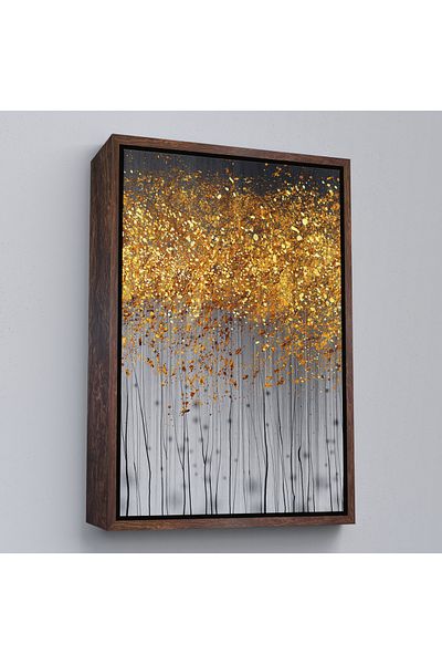 Harita Sepeti Pictură abstractă aurie cu cadru alb
