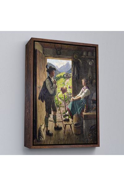 Harita Sepeti Iubitorii din Alpinii Elvețiene cu cadru alb Pictură decorativă de perete