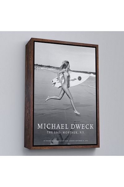 Harita Sepeti Naked Surfer Woman Canvas Print cu cadru alb