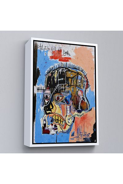 Harita Sepeti Jean Michel Basquiat με λευκό πλαίσιο, ονομαστικό κρανίο 1981 Έκθεση ζωγραφικής