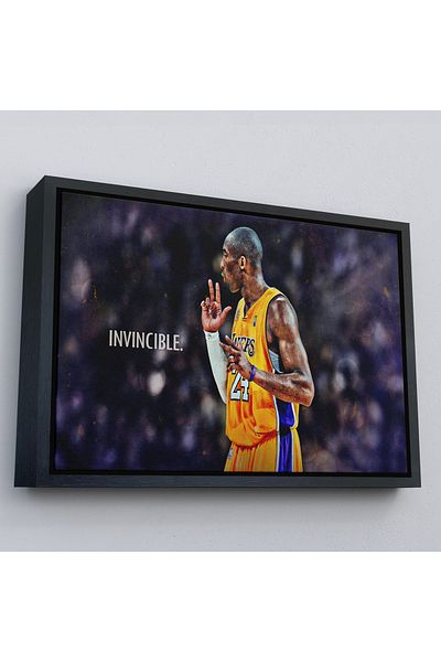Harita Sepeti Tablou pe pânză Kobe Bryant Invincible Black Mamba cu cadru auriu
