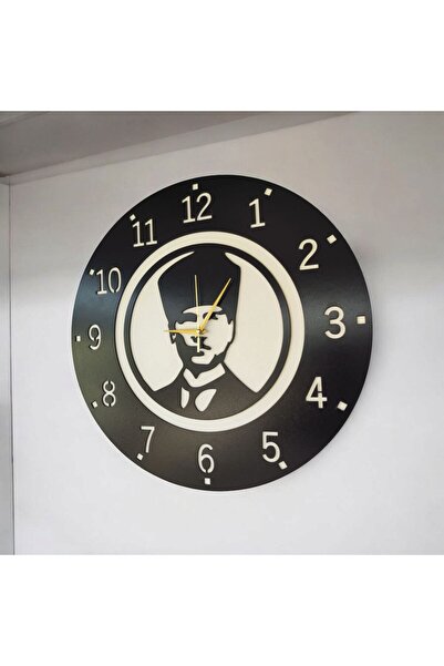 AA Shop Atatürk Ahşap Siyah Renk Sade Sayılı Öğretmen Yılbaşı Hediyelik Sessi...