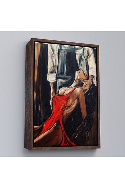 Harita Sepeti Femeie Sexi în ținută roșie cu cadru alb Pictură decorativă de perete